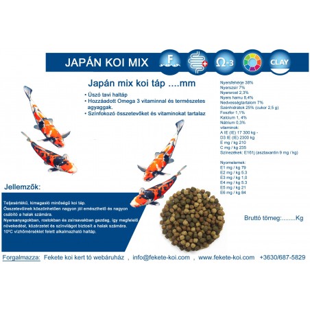 Japán mix koi táp 3 mm ( 15 kg )