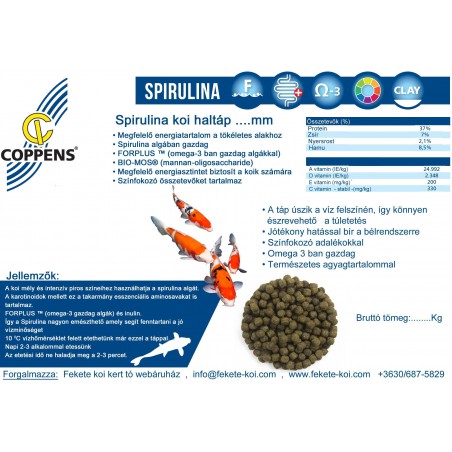 Coppens Spirulina koi haltáp 3 mm ( 1 kg )