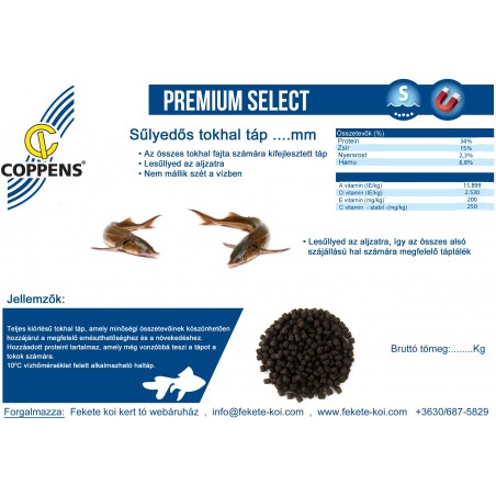 Coppens Premium Select süllyedős  tokhal táp 3 mm ( 15 kg )