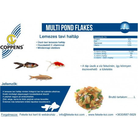 Coppens Multi Pond Flakes lemezes tavi haltáp 1000 ml