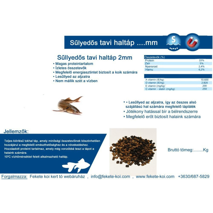 Tavi süllyedős haltáp mix 6 mm ( fekete-barna ) ( 1 kg )