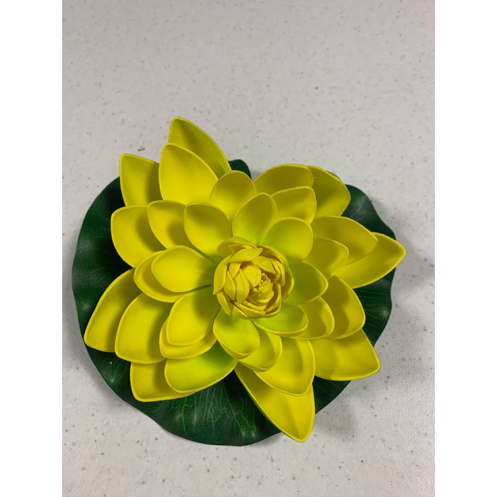 Élethű polifoam Nagy tavirózsa 18cm, Sárga