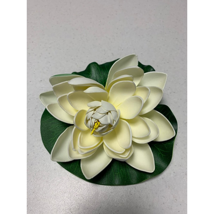 Élethű polifoam Nagy tavirózsa 18cm, Fehér