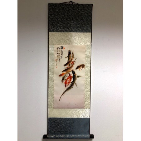 Vászontekercses Csoportos halas kép 90x30cm