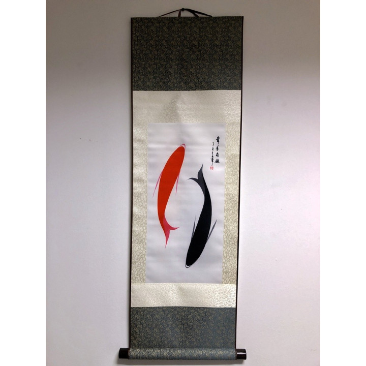 Vászontekercses Kettő halas kép 90x30cm