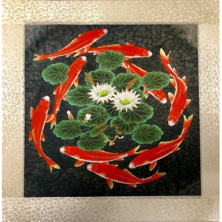 Fali vászonkép Tavirózsás halakkal 45x45cm