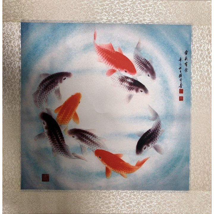 Fali vászonkép Körbe úszó halakkal 45x45cm