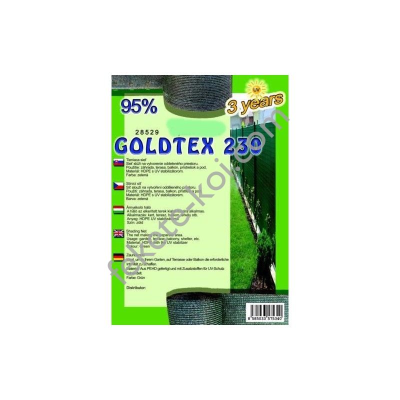 Belátásgátló, szélfogó és árnyékoló háló GOLDTEX 230 1,2 m x 50 m 95% / 28531