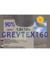 Árnyékoló háló GREYTEX 160 1 m x 50 m 90% Antracit szürke / 28606