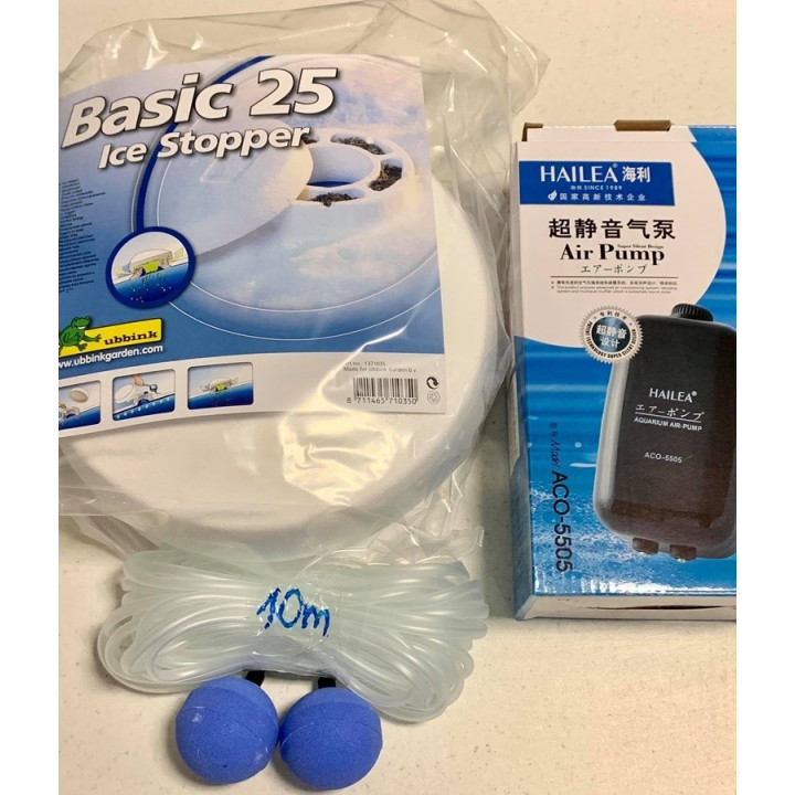 Téli befagyásgátló szett kerti tavakhoz (Basic 25/ACO-5504/2db50mm/10m4/6 cső)