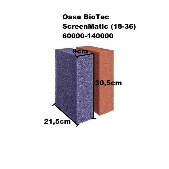 Oase BioTec ScreenMatic (18-36) 60000-145000 csereszivacs (piros és lila)