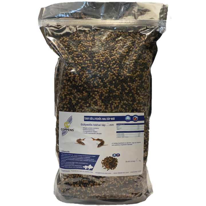 Tavi süllyedős haltáp mix 3 mm  (fekete-barna ) ( 2 kg )