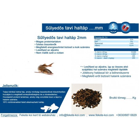 Tavi süllyedős haltáp mix 6 mm  (fekete-barna ) ( 2 kg )