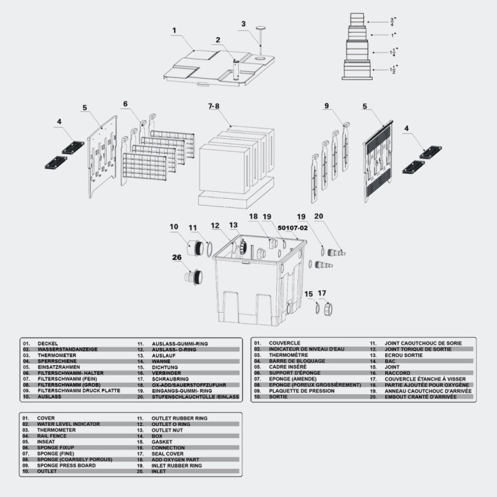 SunSun CBF 350 (12 000) kerti tó átfolyós gravitációs szűrő