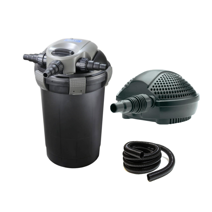 Hailea QF 10 (8000) nyomásszűrő szett 3. (7W UVC) + Pondomax 1500 + DN20 tömlő 3m