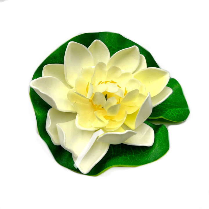 Élethű tavirózsa virág fehér színű úszó 11 cm