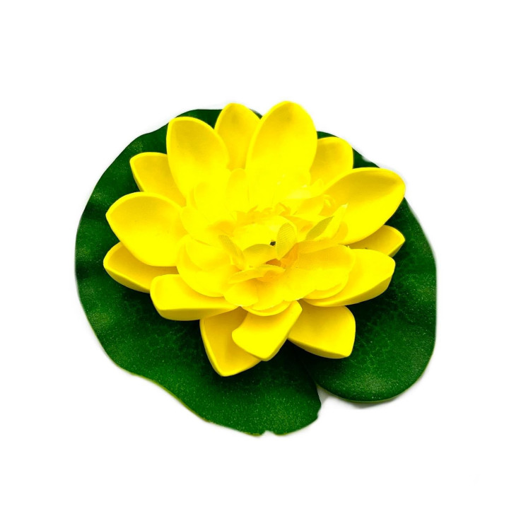 Élethű tavirózsa virág sárga színű úszó 11 cm