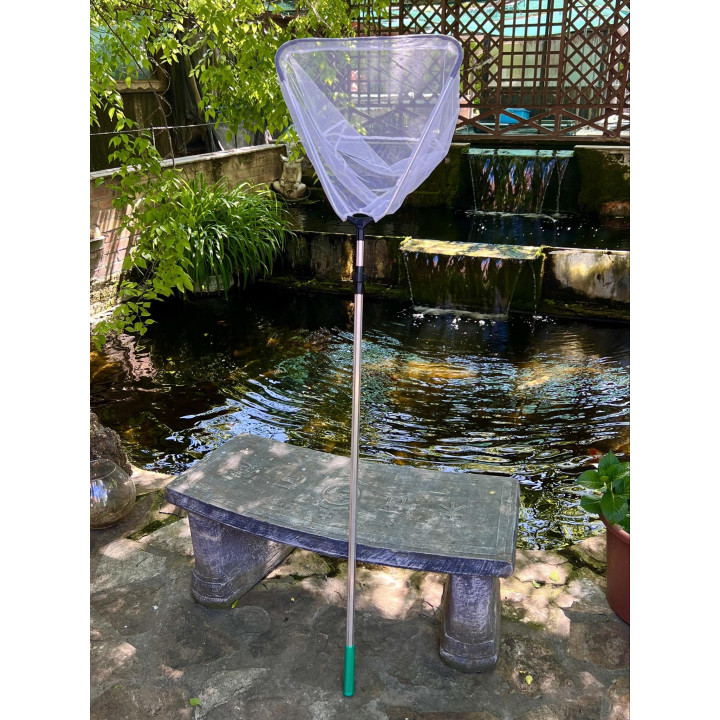 Merítőháló 115-215cm-es teleszkópos nyéllel, 45cm fej fehér