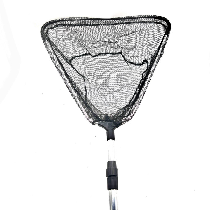 Merítőháló 115-215cm-es teleszkópos nyéllel, 45cm fej fekete