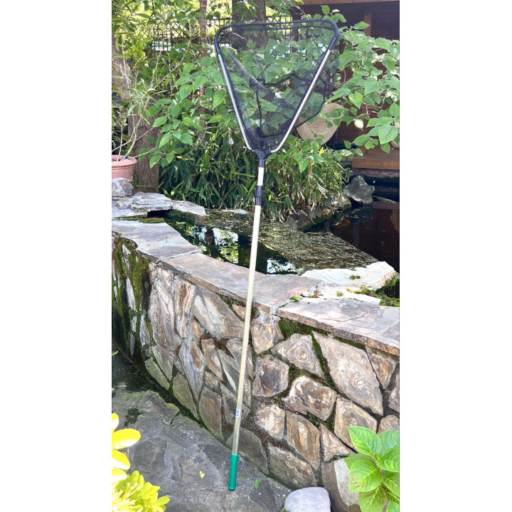 Merítőháló 115-215cm-es teleszkópos nyéllel, 45cm fej fekete