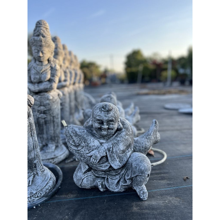 Happy Buddha & koi csobogó