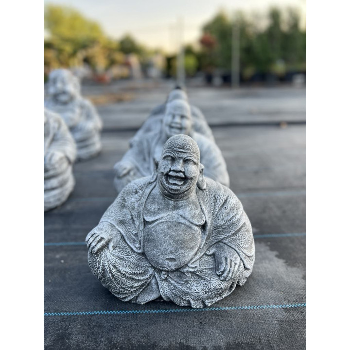 Boldog ülő Buddha (szürke) 27cm