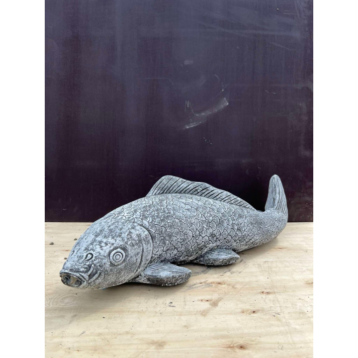 Koi szobor 70cm vízköpős (szürke)