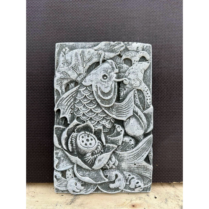 Koi kő tábla 12x18cm