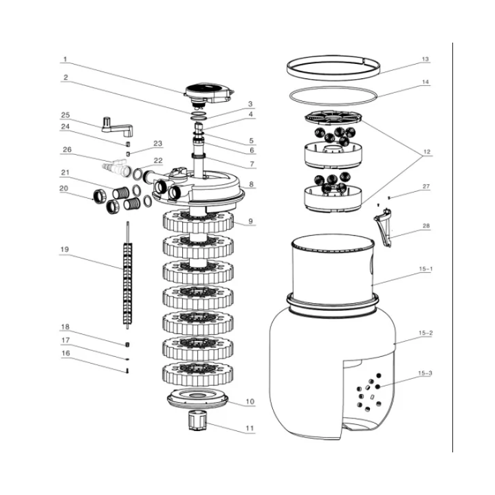 CPF 75000 nyomásszűrő szett 2. Nagyobb vízeséshez(CTP-14000+4m 32 bordás tömlő)