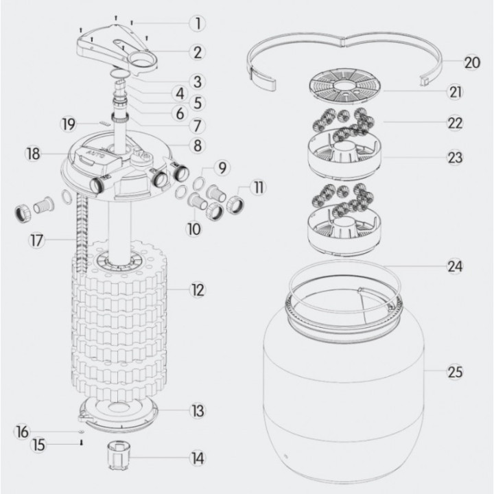CPA 75000 nyomásszűrő szett 2. Nagyobb vízesésekhez (CTP-14000+4m 32 bordás tömlő)