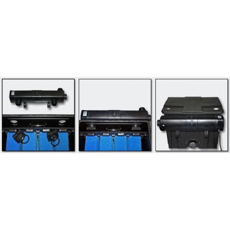 CBF-350C kerti tó átfolyós gravitációs szűrő szett CUV-224 UVC lámpával