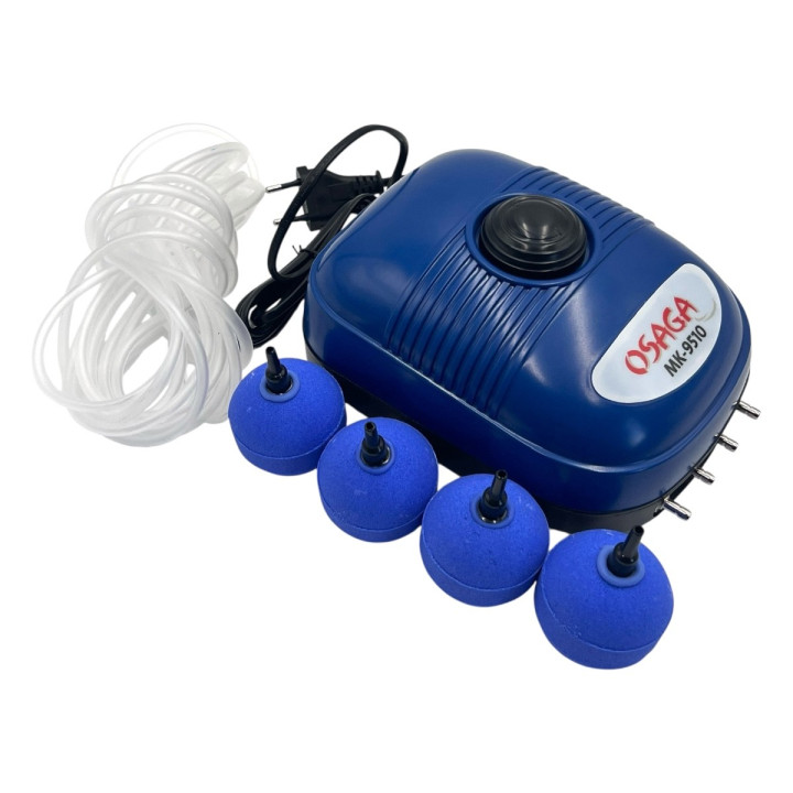Osaga MK 9510 szett kerti és akvarisztikai levegőztető (10w) 10m 4/6 cső 4db 50mm gömb