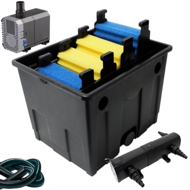 CBF- 350 kerti tó szűrő szett CUV-236 UVC CHJ-5000 szivattyúval és 4m DN 25 bordás tömlővel