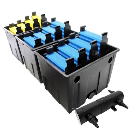 CBF-350C kerti tó átfolyós gravitációs szűrő szett CUV-224 UVC lámpával