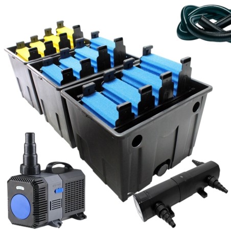 CBF-350C kerti tó szűrő szett CUV-224+CTP-5800+4m DN 32 bordás tömlő