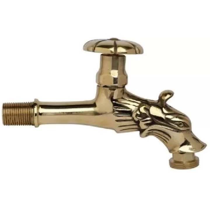 Réz kerti csap oroszlános, tekerős 1/2" x 3/4"