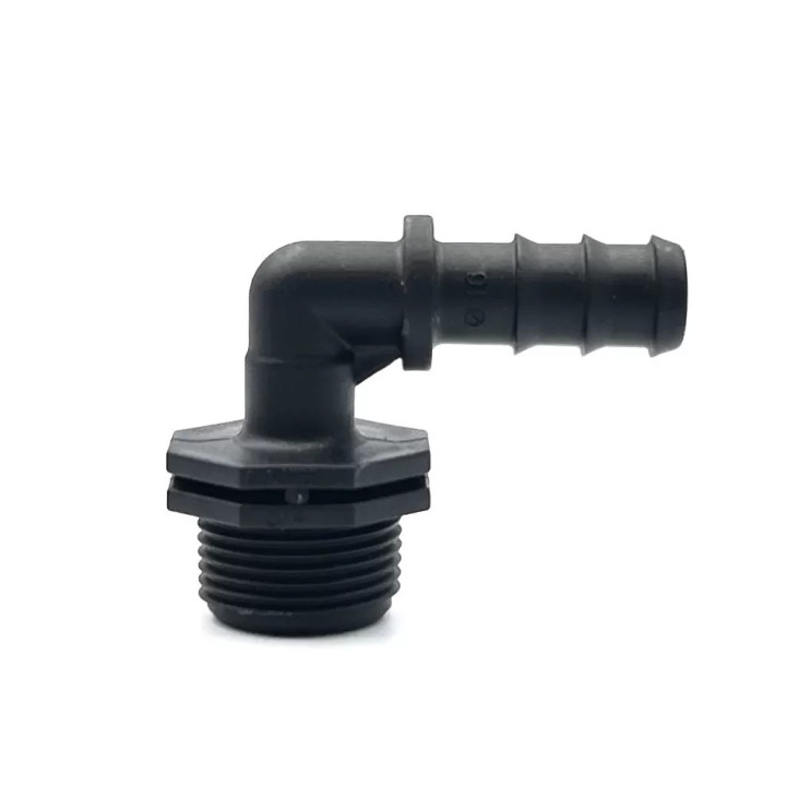 Könyök bordás menetes 16 x 3/4 km