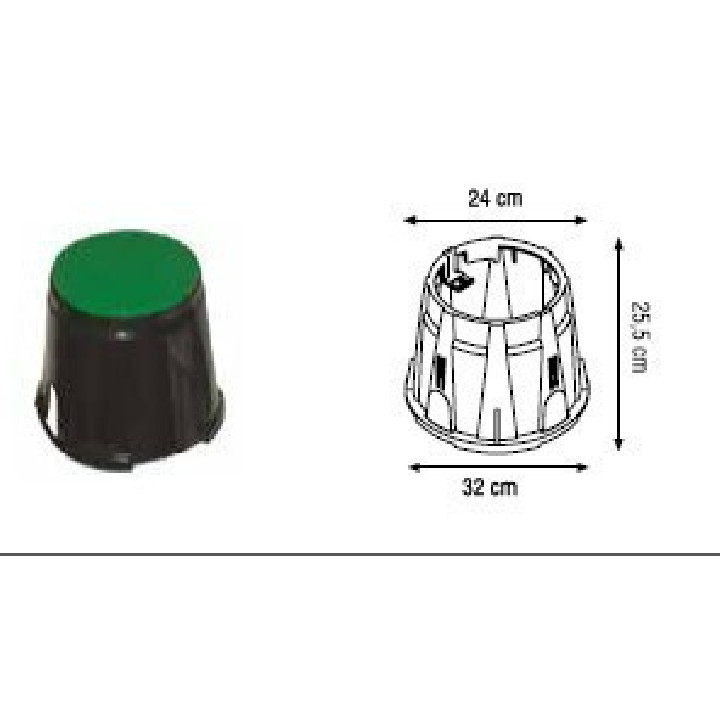 Erősített szelepakna kerek nagy 24x25,2x32cm (T)
