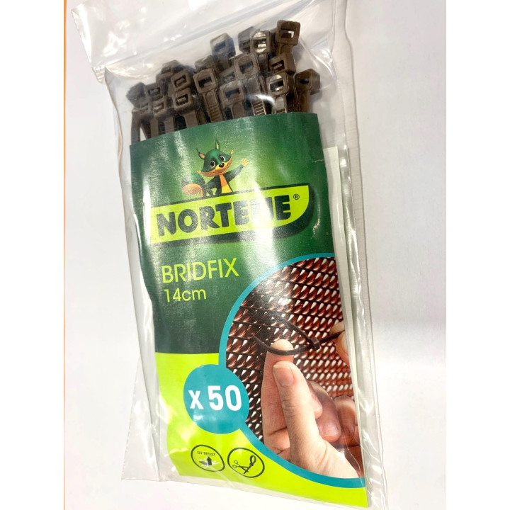 Bridfix gyorskötöző árnyékoló hálókhoz (barna) 14 cm 50 db/cs - Nortene /2011893