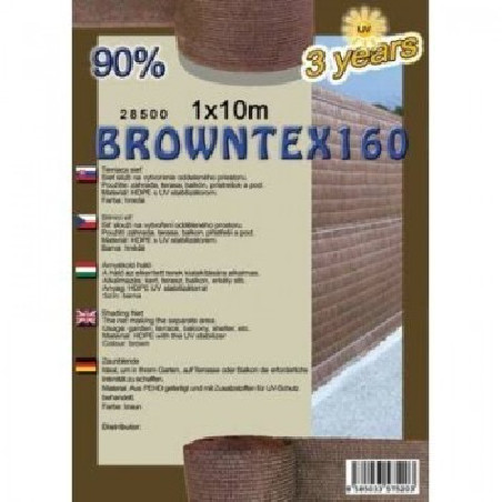 Belátásgátló, szélfogó és árnyékoló háló Browntex 160 1 m x 50 m 90% / 28596