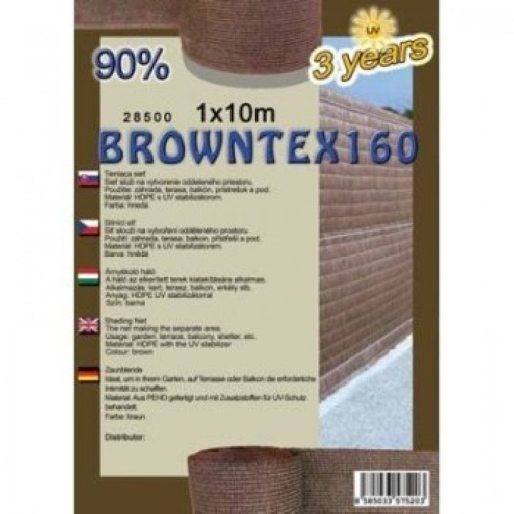 Belátásgátló, szélfogó és árnyékoló háló Browntex 160 1,8 m x 50 m 90% / 28599