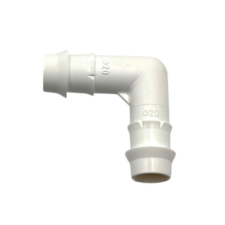 Bordás 20mm könyök idom (fehér)