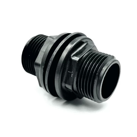 Tartály átvezető közcsavar 1" műanyag, tömítéssel és anyával