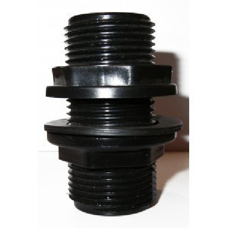 Tartály átvezető közcsavar 1" műanyag, tömítéssel és anyával