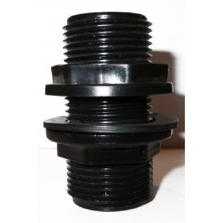 Tartály átvezető közcsavar 2" műanyag, tömítéssel és anyával