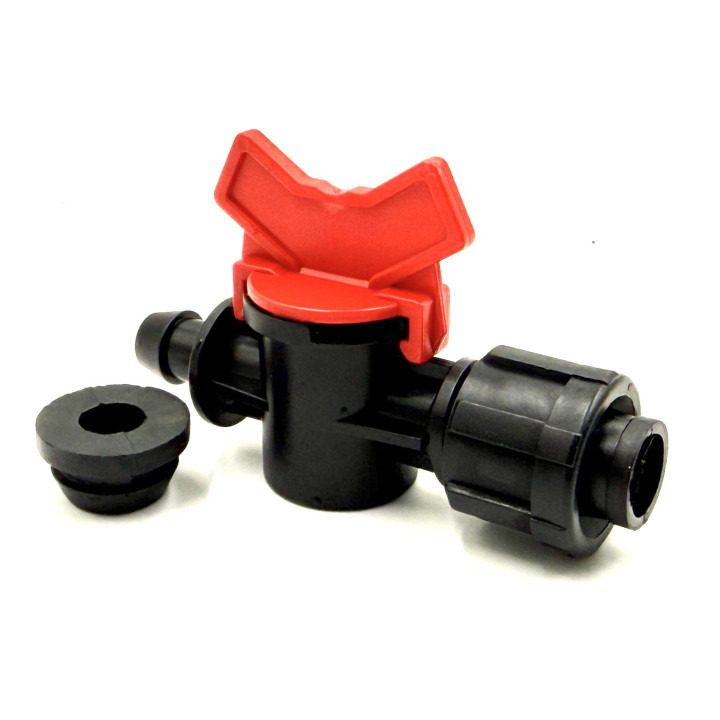 Prémium csepegtetőszalag indító csap duplaperemes gumigyűrűs (piros) PP