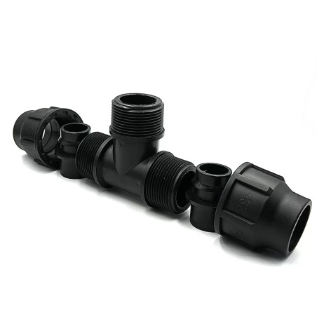 Variálható menetes T idom 32x3/4"KMx32 PP