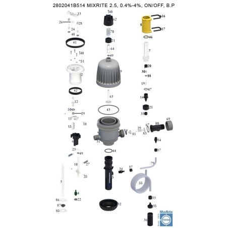 Tefen mixrite dugattyús  tápoldatozó 0,3-2%,25000liter/h manual on/off (76/0440)