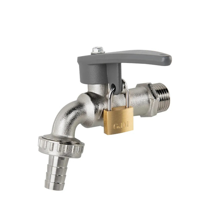 Fém golyós csap zárható 1/2" KM 13mm tömlőhöz (BR-KSS1234)