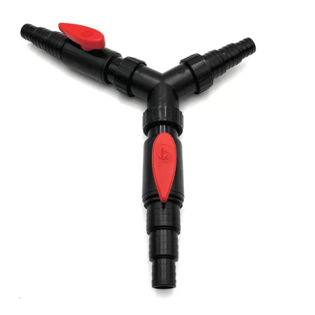 Csapos Y elosztó 25/32/38 mm-es tömlőcsatlakozással